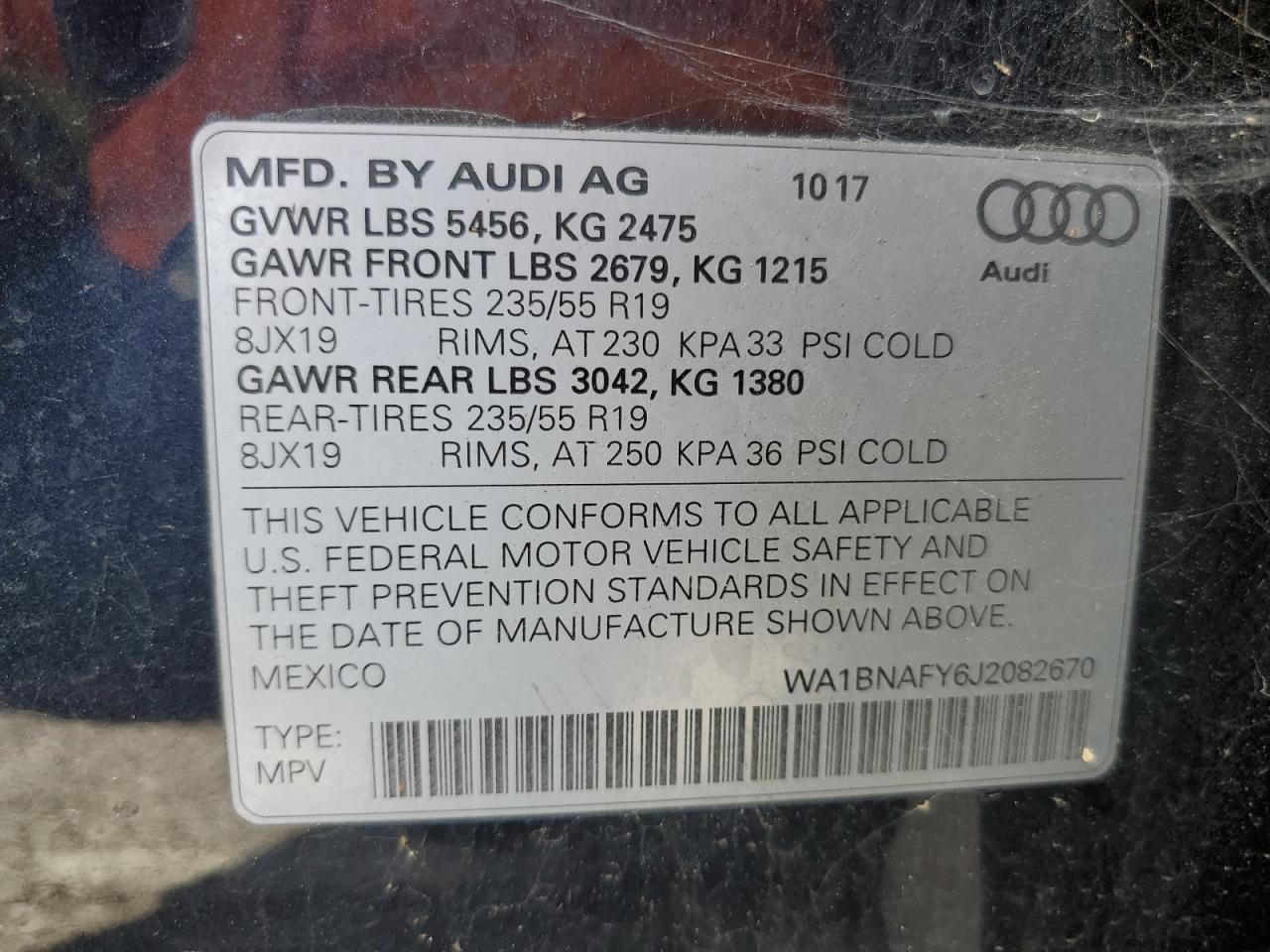 WA1BNAFY6J2082670 2018 Audi Q5 Premium Plus