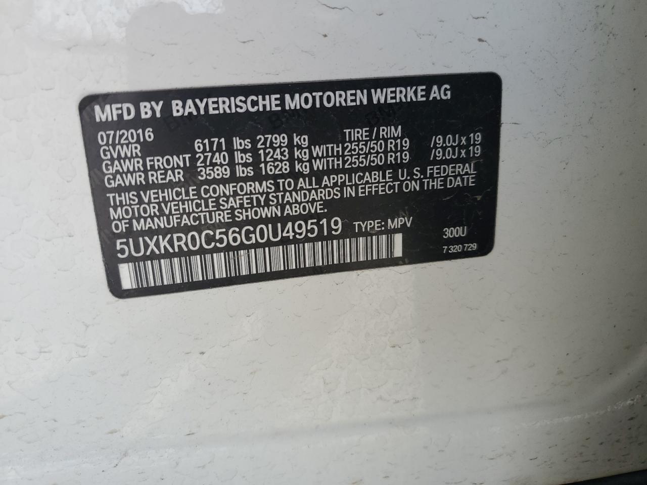 5UXKR0C56G0U49519 2016 BMW X5 xDrive35I