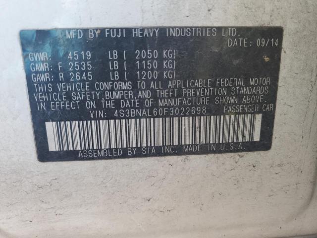 2015 SUBARU LEGACY 2.5 - 4S3BNAL60F3022698
