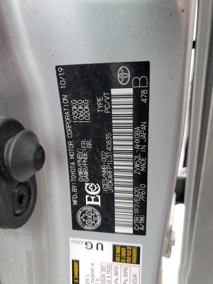 JTDKARFP1L3140835 2020 Toyota Prius Prime Le