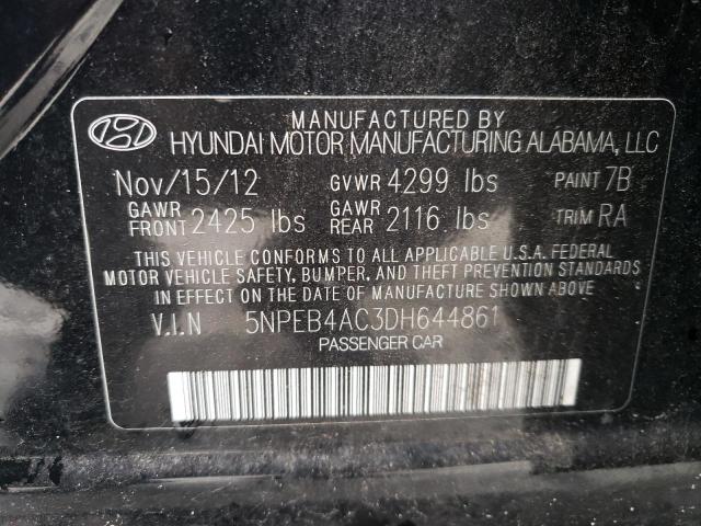 2013 Hyundai Sonata Gls VIN: 5NPEB4AC3DH644861 Lot: 45708044
