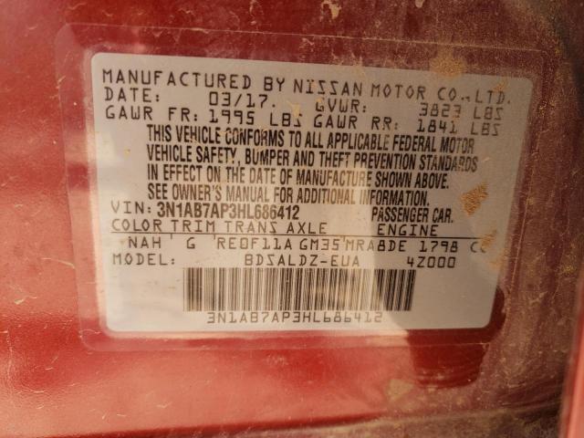 2017 NISSAN SENTRA S - 3N1AB7AP3HL686412