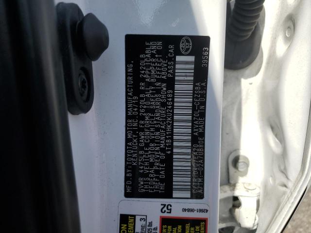 2019 Toyota Camry L VIN: 4T1B11HK2KU246489 Lot: 48116074