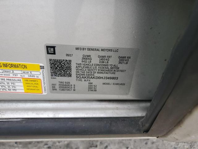 2017 Buick Enclave VIN: 5GAKRAKD0HJ349803 Lot: 60127544