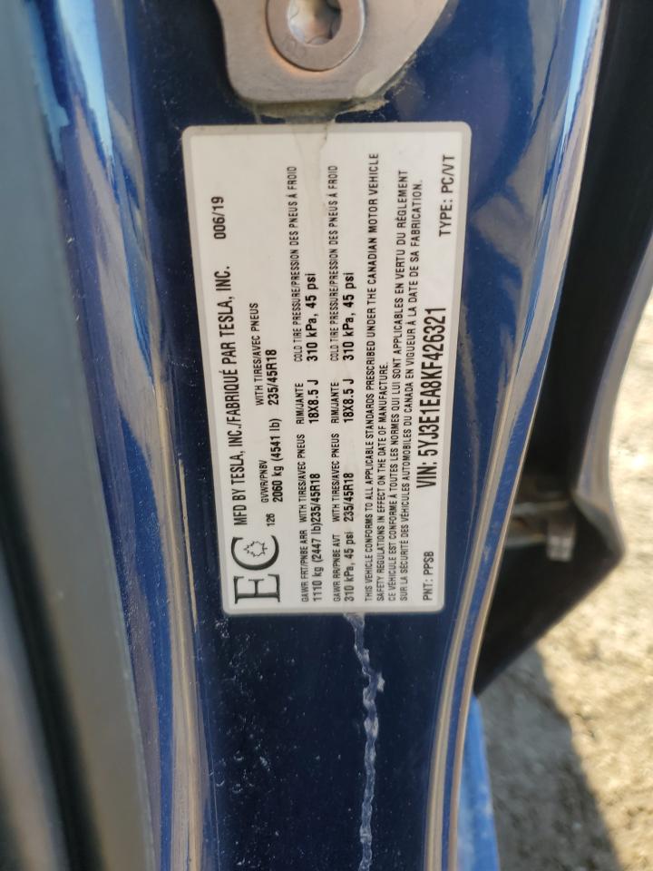 5YJ3E1EA8KF426321 2019 Tesla Model 3