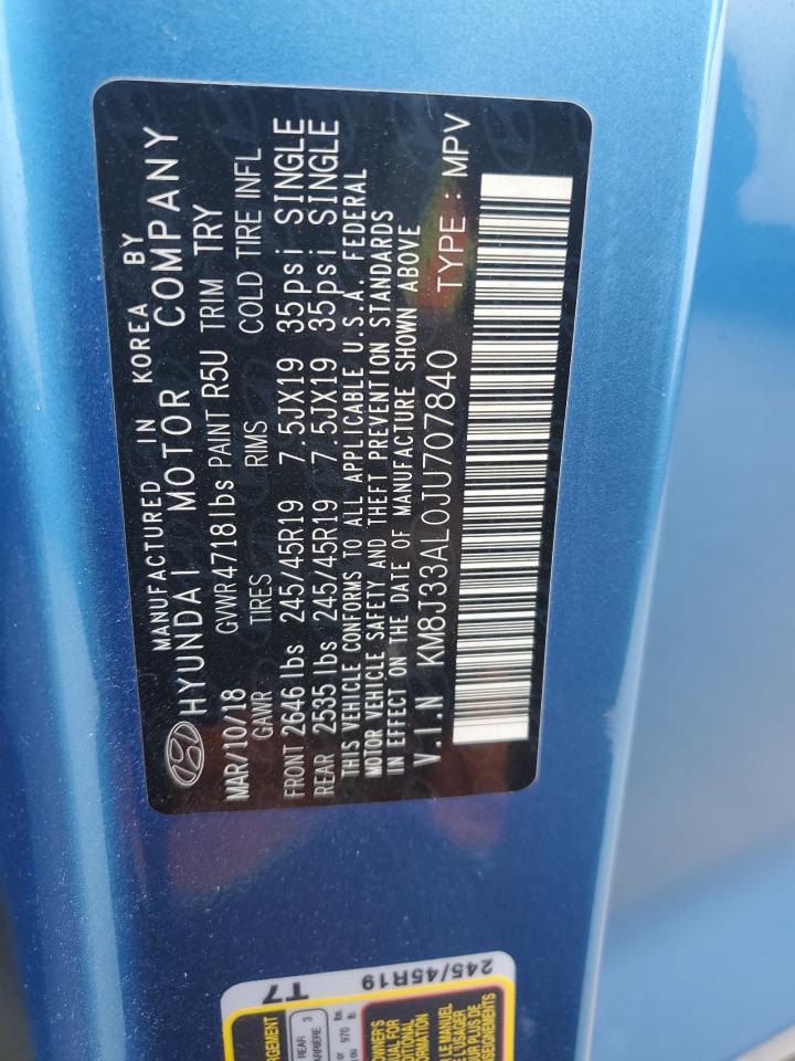 KM8J33AL0JU707840 2018 Hyundai Tucson Sport