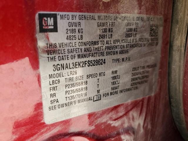 2015 CHEVROLET CAPTIVA LT - 3GNAL3EK2FS528624