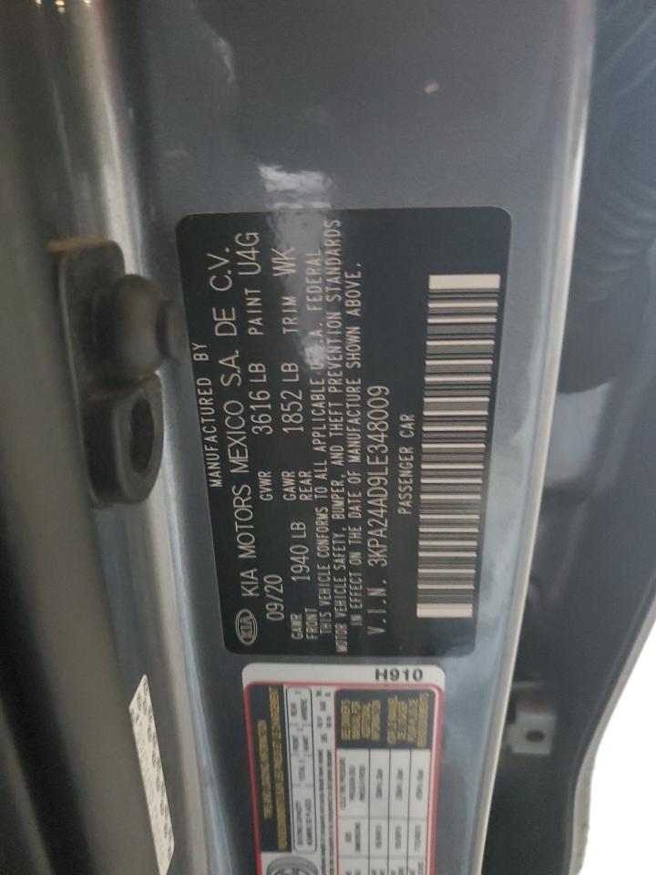 2020 Kia Rio Lx vin: 3KPA24AD9LE348009