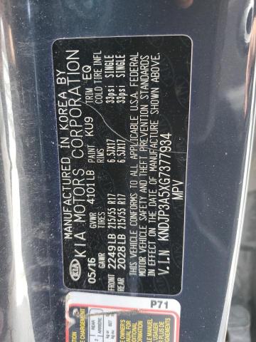 2016 Kia Soul + VIN: KNDJP3A5XG7377934 Lot: 46778294