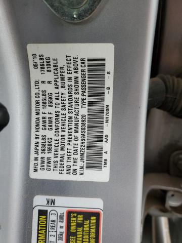 2010 Honda Insight Lx VIN: JHMZE2H59AS038920 Lot: 48703904