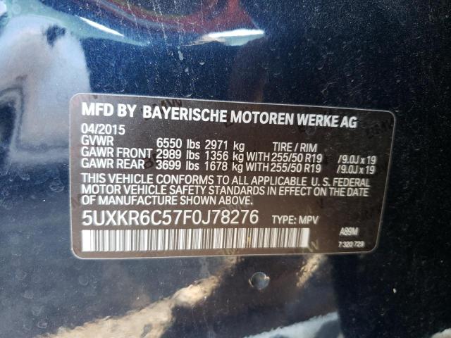 VIN 5UXKR6C57F0J78276 2015 BMW X5, Xdrive50I no.13