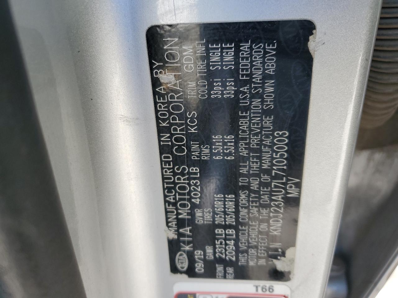 KNDJ23AU7L7105003 2020 Kia Soul Lx