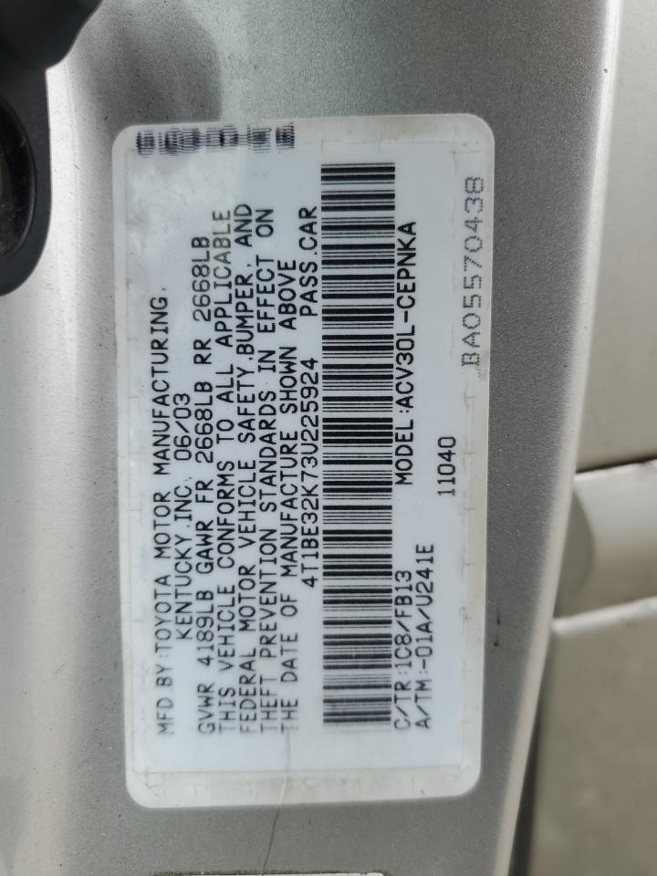 4T1BE32K73U225924 2003 Toyota Camry Le