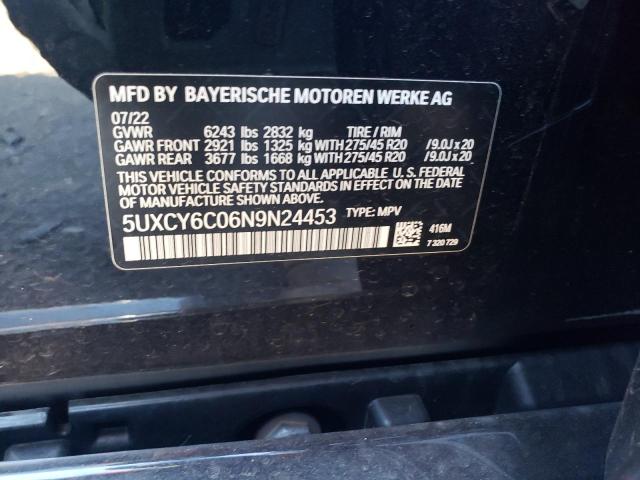 VIN 5UXCY6C06N9N24453 2022 BMW X6, Xdrive40I no.12