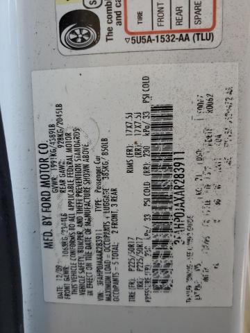 2010 Ford Fusion Sel VIN: 3FAHP0JAXAR283911 Lot: 47352844