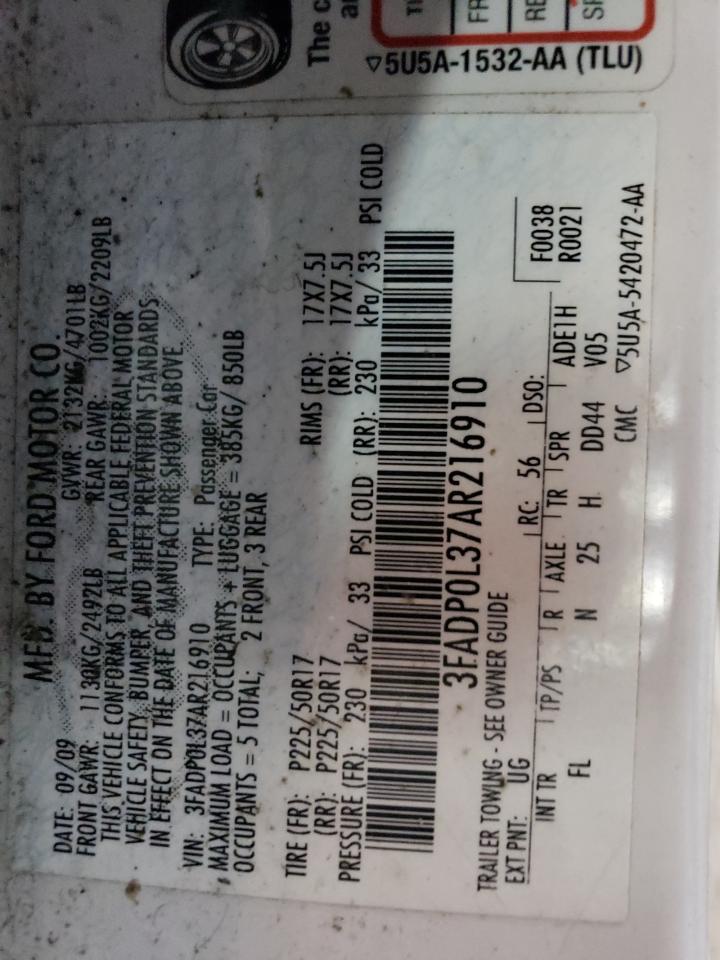 3FADP0L37AR216910 2010 Ford Fusion Hybrid