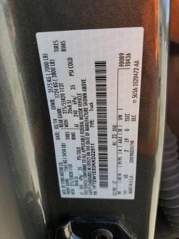 2019 Ford F150 Supercrew VIN: 1FTEW1E53KKD22511 Lot: 46603484