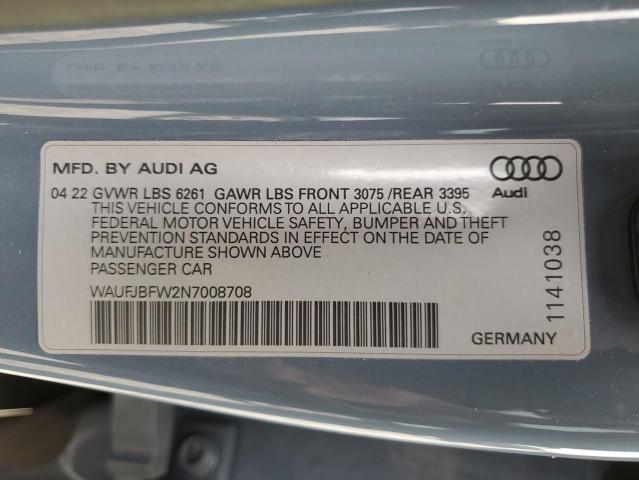 2022 AUDI E-TRON GT - WAUFJBFW2N7008708