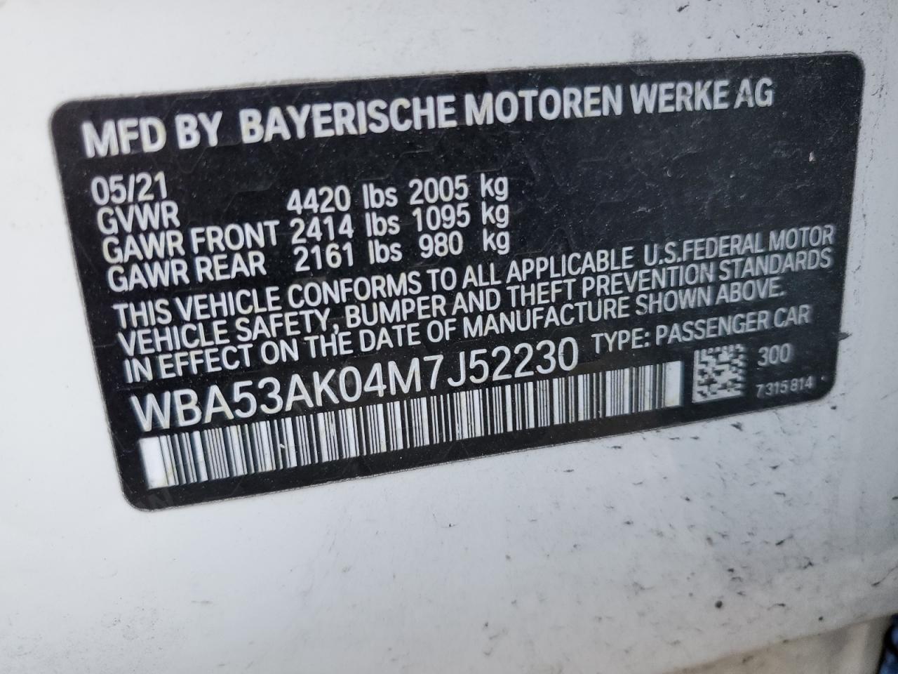 WBA53AK04M7J52230 BMW 2 Series 2021. Фото: 12