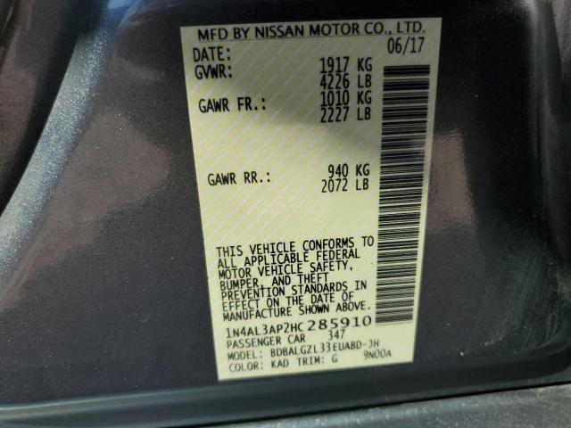 2017 NISSAN ALTIMA 2.5 - 1N4AL3AP2HC285910