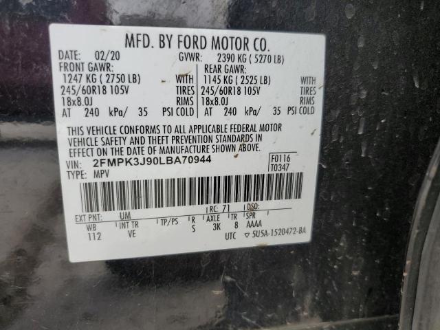 2020 FORD EDGE SEL - 2FMPK3J90LBA70944