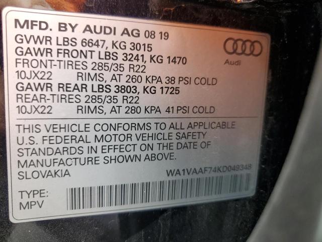 VIN WA1VAAF74KD049348 2019 Audi Q7, Prestige no.14