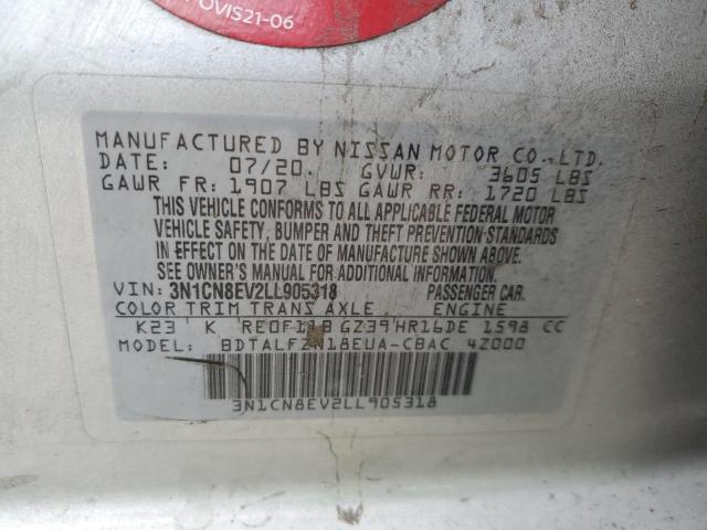 2020 Nissan Versa Sv VIN: 3N1CN8EV2LL905318 Lot: 48450994