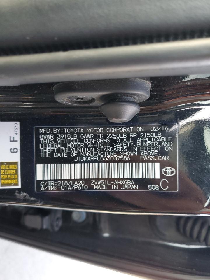 JTDKARFU5G3007586 2016 Toyota Prius