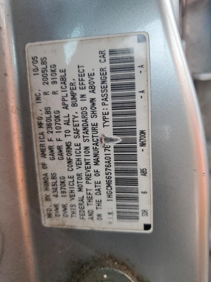 1HGCM66576A017874 2006 Honda Accord Ex