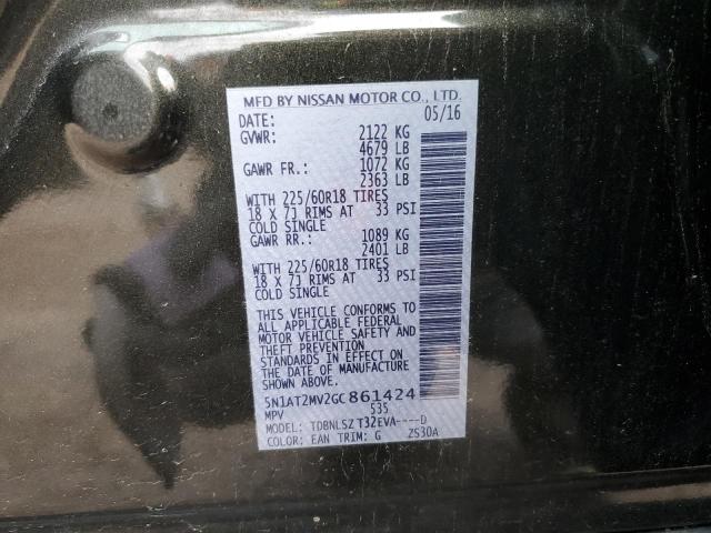 2016 Nissan Rogue S VIN: 5N1AT2MV2GC861424 Lot: 45514204