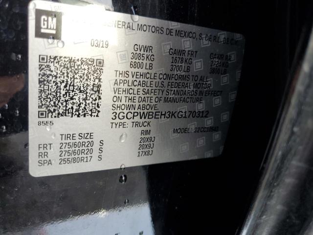 2019 CHEVROLET SILVERADO - 3GCPWBEH3KG170312