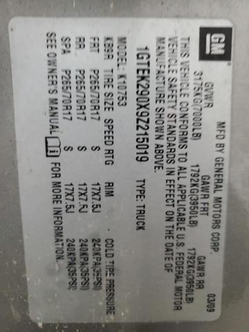 2009 GMC Sierra K1500 Sle VIN: 1GTEK290X9Z215019 Lot: 47175194