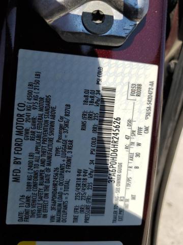 2017 FORD FUSION SE - 3FA6P0HD6HR245626