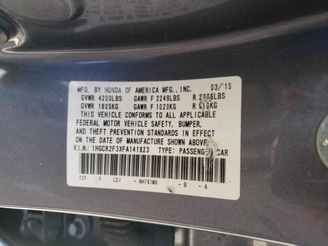 VIN 1HGCR2F3XFA141923 2015 Honda Accord, LX no.12