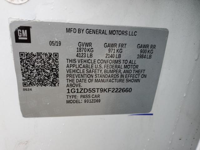 2019 Chevrolet Malibu Lt VIN: 1G1ZD5ST9KF222660 Lot: 48421374