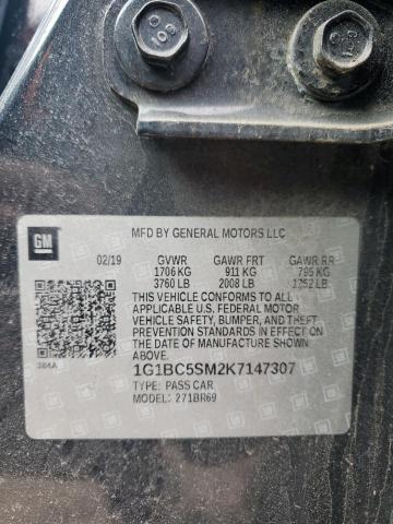 2019 Chevrolet Cruze Ls VIN: 1G1BC5SM2K7147307 Lot: 47156774