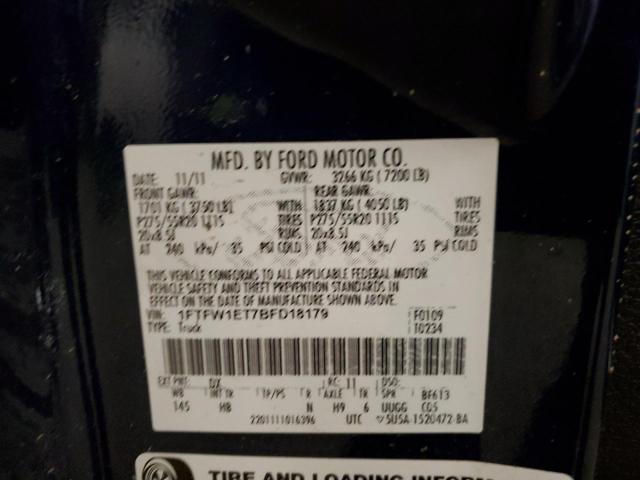 2011 Ford F150 Supercrew VIN: 1FTFW1ET7BFD18179 Lot: 47311894