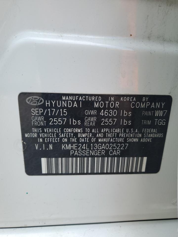 KMHE24L13GA025227 2016 Hyundai Sonata Hybrid