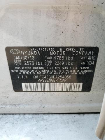 2013 Hyundai Azera VIN: KMHFG4JGXDA254058 Lot: 45257694