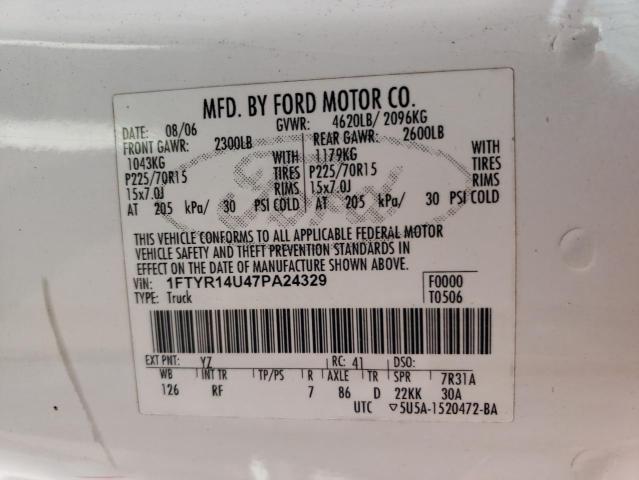 2007 Ford Ranger Super Cab VIN: 1FTYR14U47PA24329 Lot: 48075884