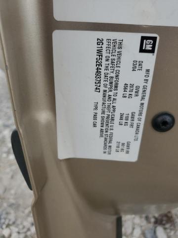 2004 Chevrolet Impala VIN: 2G1WF52E449375747 Lot: 52667644