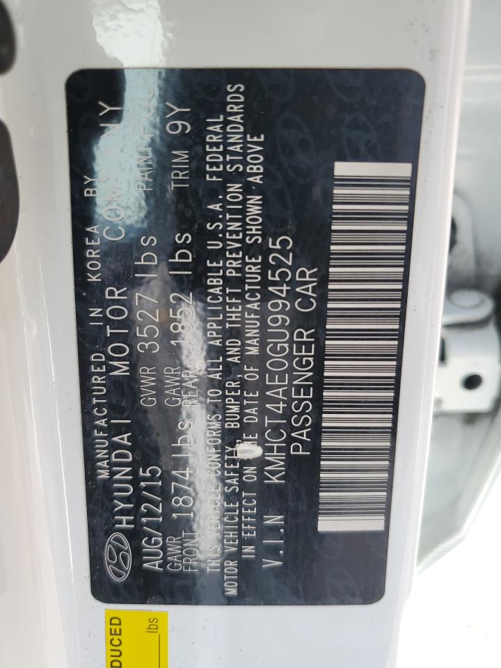 KMHCT4AE0GU994525 2016 Hyundai Accent Se