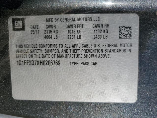 2017 CHEVROLET CAMARO SS - 1G1FF3D7XH0206769