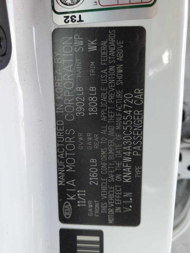 KNAFW4A30C5554720 2012 Kia Forte Sx