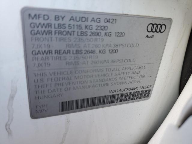 2021 Audi Q3 Premium 40 VIN: WA1AUCF34M1120907 Lot: 46019264