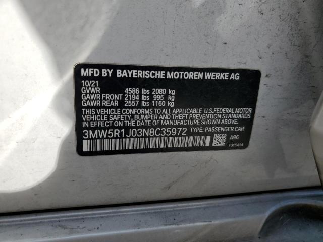 3MW5R1J03N8C35972 BMW 3 Series 330I 12