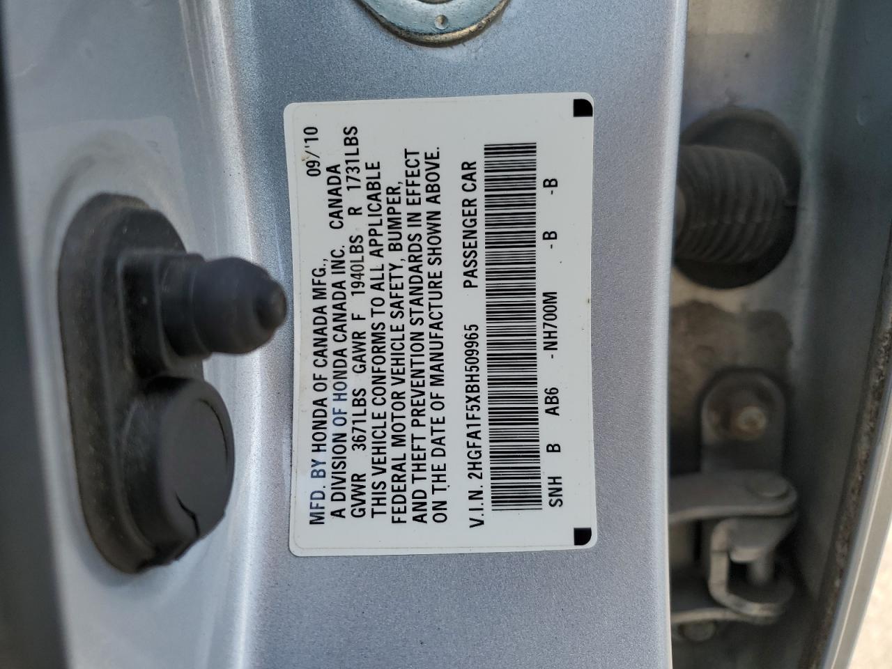 2HGFA1F5XBH509965 2011 Honda Civic Lx