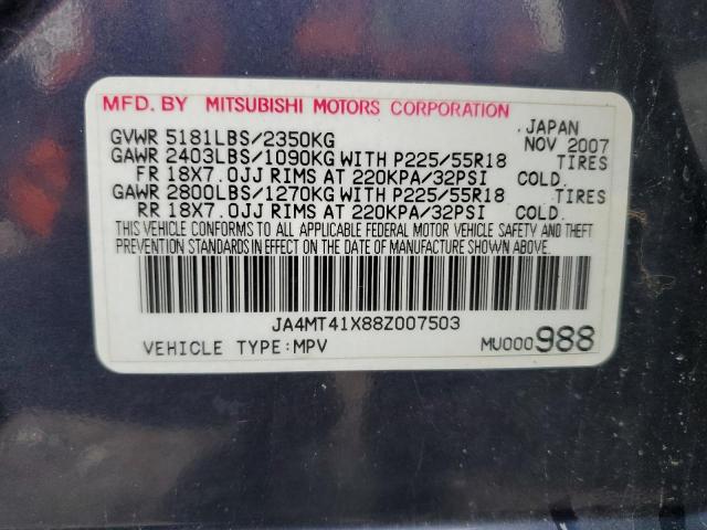 2008 Mitsubishi Outlander Xls VIN: JA4MT41X88Z007503 Lot: 47069834