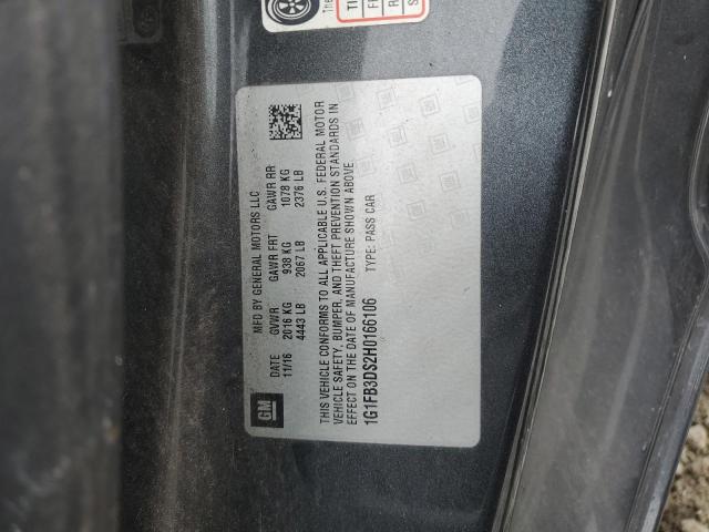 2017 CHEVROLET CAMARO LT - 1G1FB3DS2H0166106