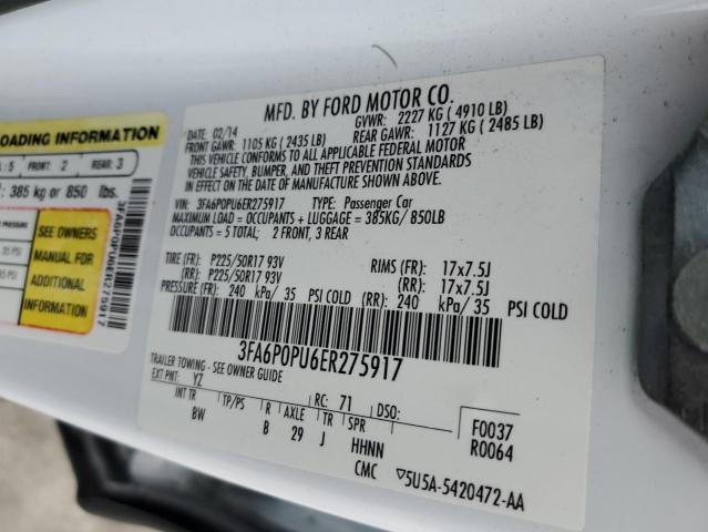 VIN 3FA6P0PU6ER275917 2014 Ford Fusion, Se Phev no.13